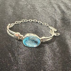 Badavici Genuine Natural Blue Nile Topaz Bracelet .925